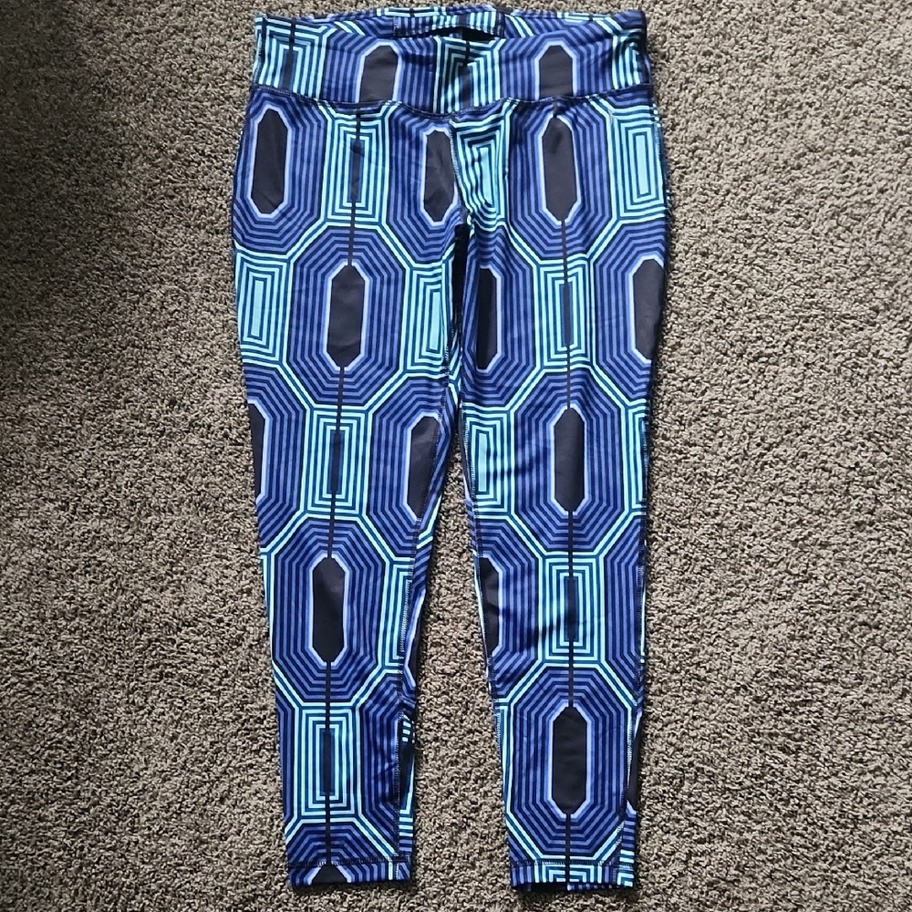 Danskin Blue and Black Geometric Leggings